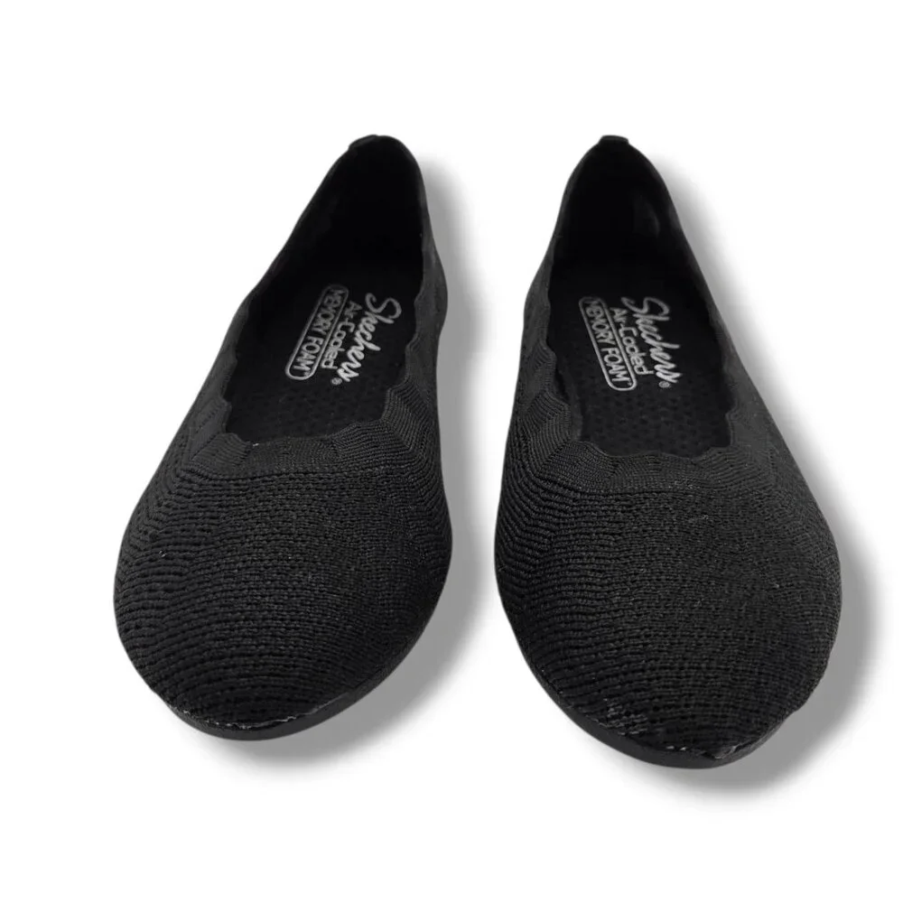 Skechers Cleo‎ 2.0 Love Spell Flats Womens 6 Black Slip On